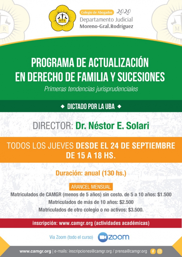 PROGRAMA DE ACTUALIZACION EN DERECHO DE FAMILIA Y SUCESIONES